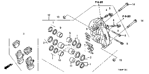 LEFT FRONT BRAKE CALIPER