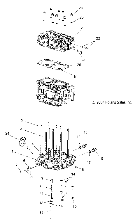 ENGINE, CYLINDER and CRANKCASE - S07PY7FS/FE (49SNOWCYLINDER08IQTRBO)