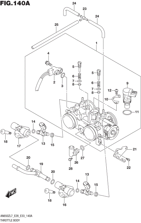 THROTTLE BODY (AN650ZL7 E28)