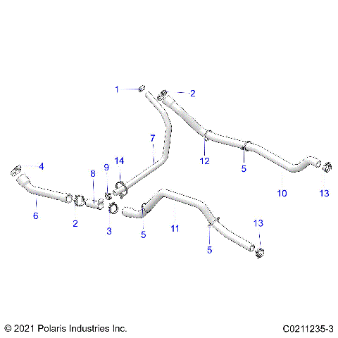 ENGINE, COOLING SYSTEM, HOSES - A21SEK57AG/BG (C0211235-3)