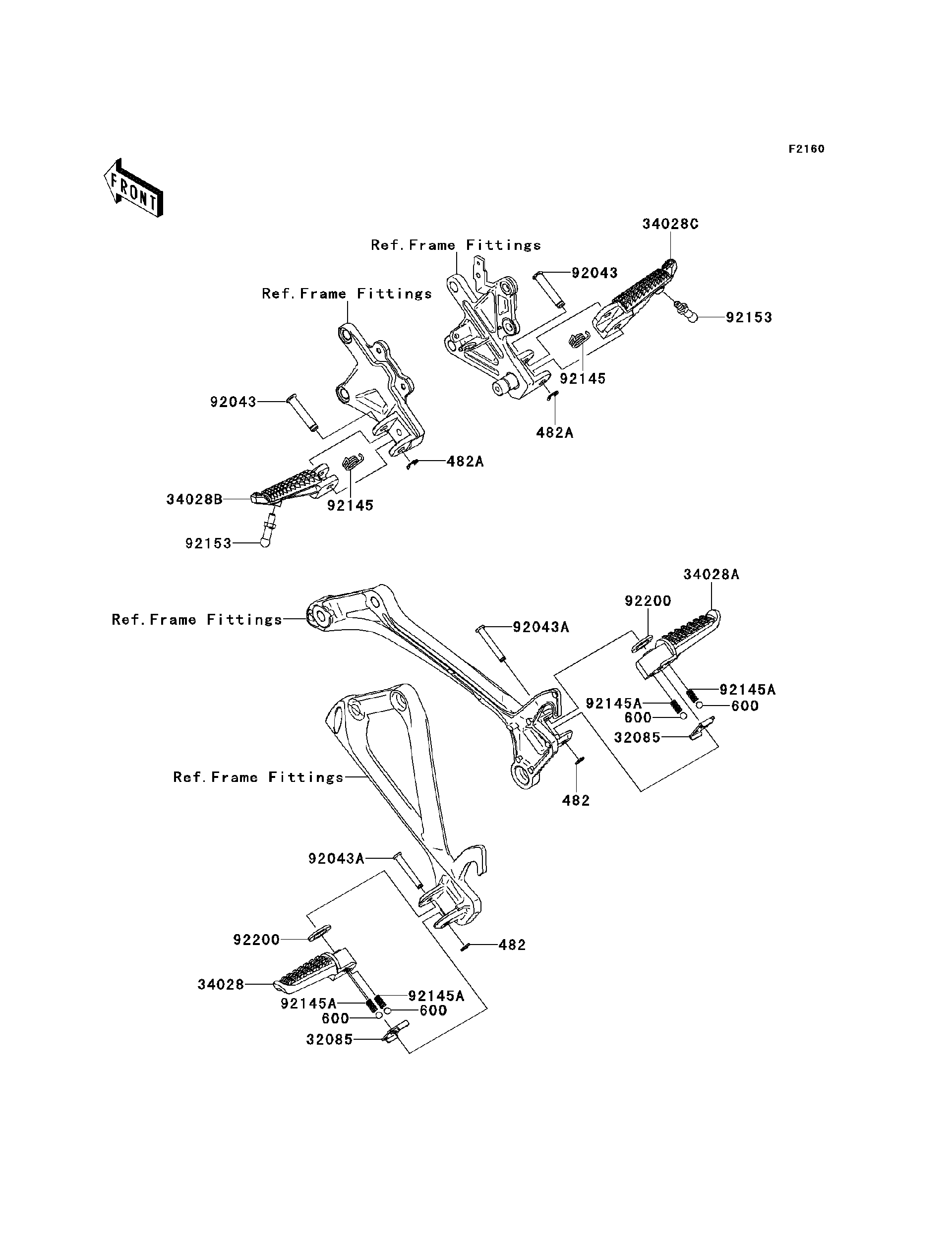 さとページ 2012 Kawasaki NINJA ZX-10R ABS Footrests Motorcycles Parts