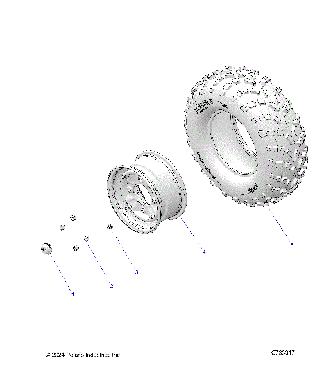 WHEELS, FRONT - R25T6A99A1/B1 (C733317)