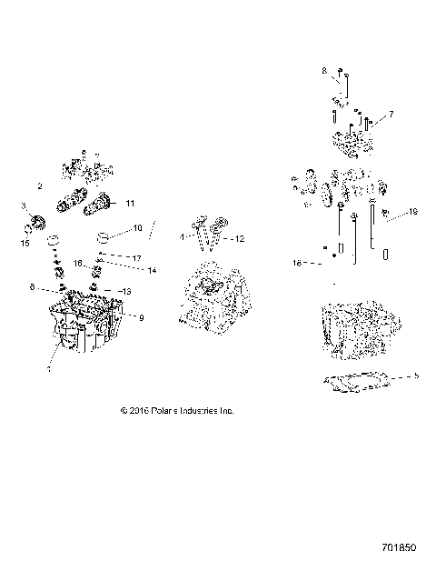 ENGINE, CYLINDER HEAD, CAMS and VALVES - R15RUA57AA/E57AC (701850)