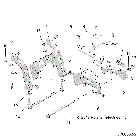 CHASSIS, MOUNTING, FRONT GEARCASE - Z19VPL92AK/BK/AR/BR/AM/BM (C700352-2)
