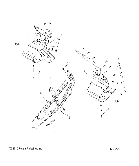 CHASSIS, CLUTCH GUARD and FOOTRESTS - S21DDL6PS ALL OPTIONS (600229)