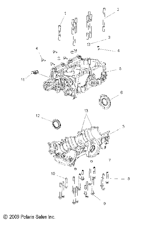 ENGINE, CRANKCASE - S10PB6HSA/HSL/HEA (49SNOWCRANKCASE10600)