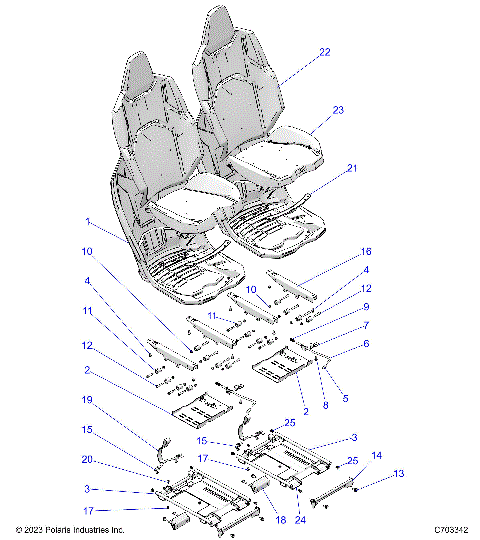 BODY, SEAT ASM. AND SLIDER, FRONT - Z25NMF99A4/A5/B4/B5 (C703342)
