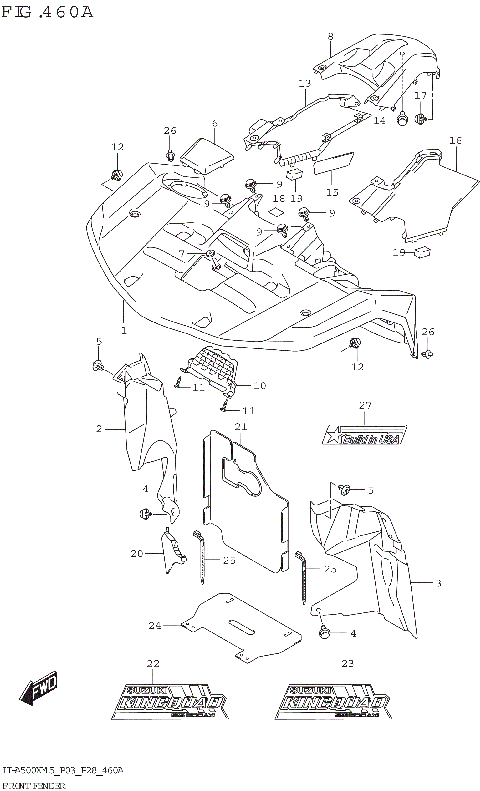 FRONT FENDER (LT-A500X:(P03,P33))