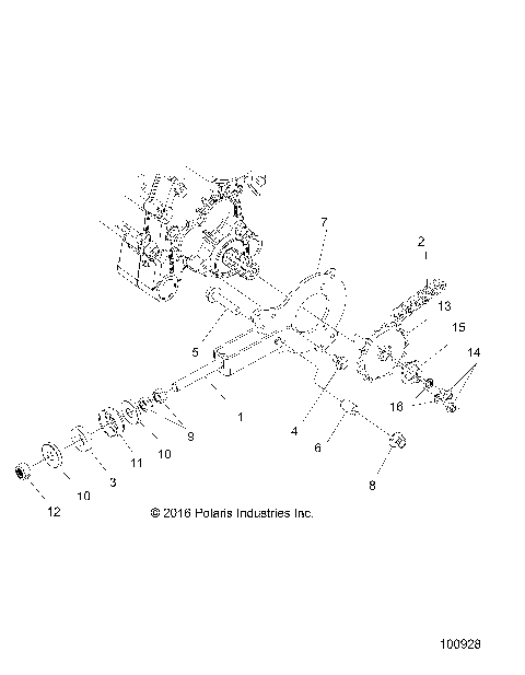 DRIVE TRAIN, CHAIN TENSIONER AND SPROCKET - A17HAA15A7/B7 (100928)