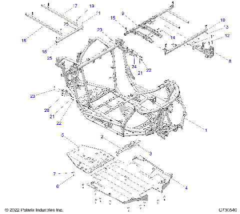 CHASSIS, MAIN FRAME AND SKID PLATES - Z23RAE92A/92B (C730540)