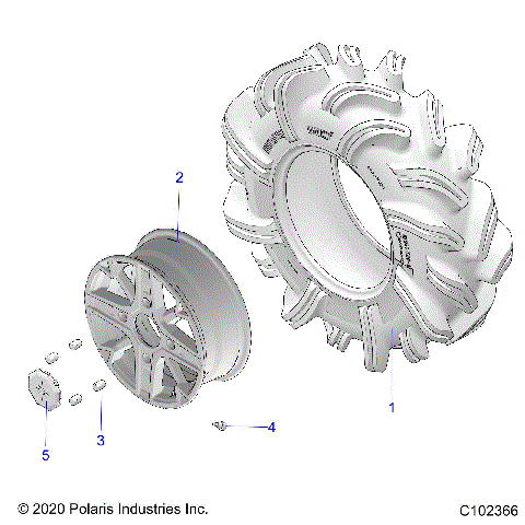 WHEELS, FRONT - A26SXM95AR (C102366)