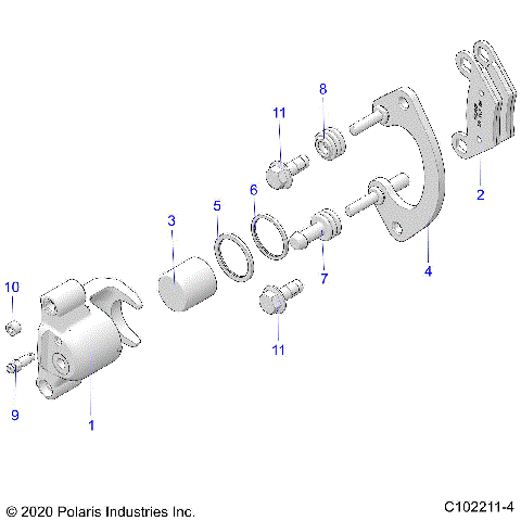 BRAKES, REAR CALIPER - A26SYY95AK (C102211-4)