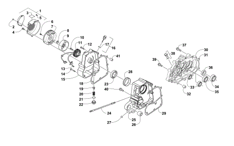 RIGHT CRANKCASE AND COVER ASSEMBLY