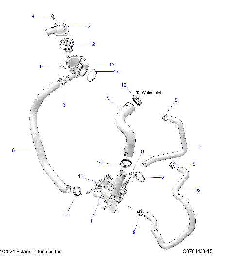 ENGINE, WATERPUMP AND BYPASS