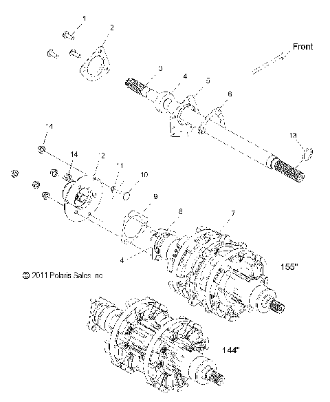 DRIVE TRAIN, JACKSHAFT and DRIVESHAFT - S14CK6/CM6 ALL OPTIONS (49SNOWDRIVETRAIN12600RMK)