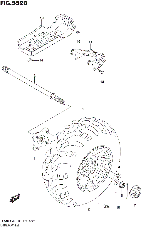 LH REAR WHEEL (LT-A400FZ)