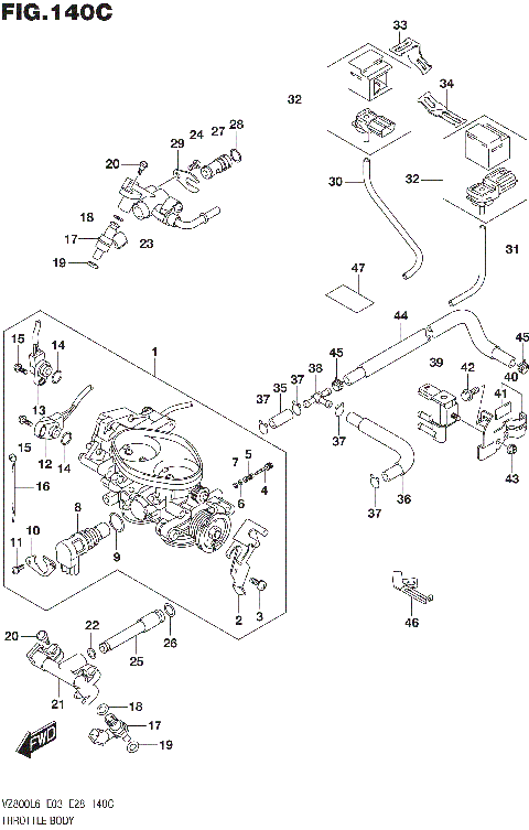 THROTTLE BODY (VZ800L6 E33)