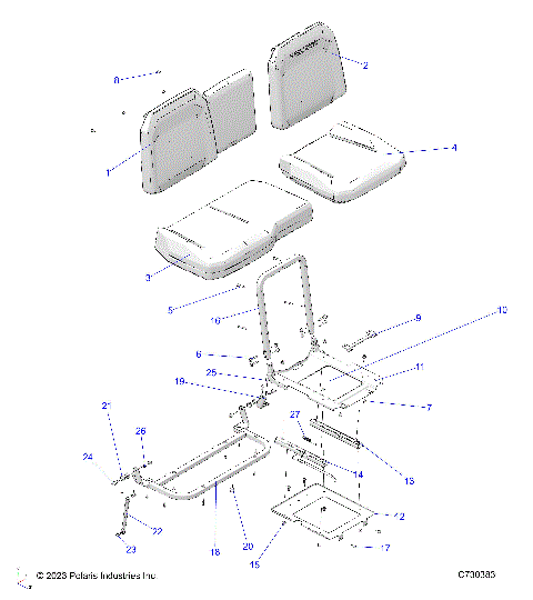 BODY, SEAT ASM. AND SLIDER - R23E3SC3BD (C730708)