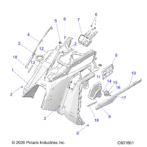 BODY, CONSOLE - S21TKP8RS/8RE ALL OPTIONS (C601601)