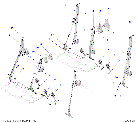 BODY, SEAT BELT ASM. - R25X6W1RB9/BD/BM (C731124)