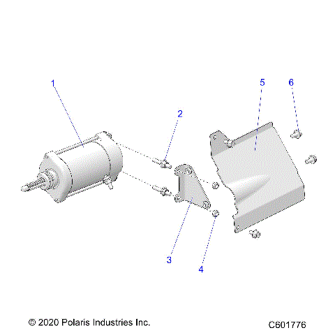 ENGINE, STARTER MOTOR/SHIELD - S24TDK9FS (C601776)