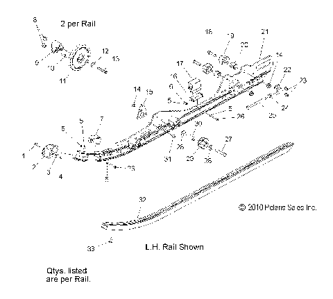 SUSPENSION, RAIL MOUNTING - S17CBA6/CBB6 ALL OPTIONS (49SNOWSUSPRAIL11600SHIFT)