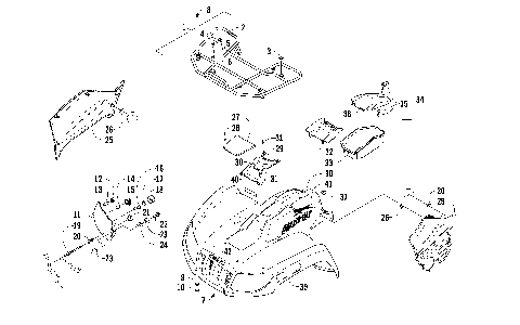 FRONT RACK, BODY PANEL, AND HEADLIGHT ASSEMBLIES [96243]