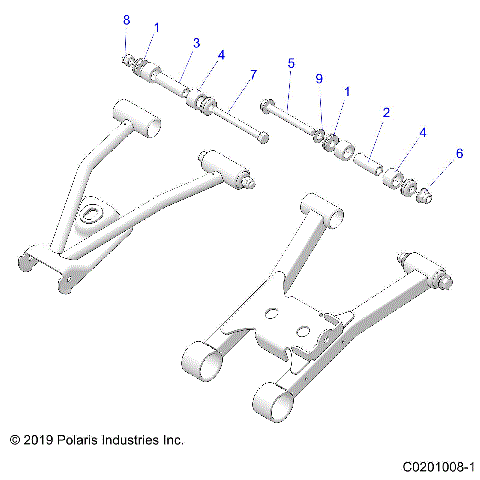 SUSPENSION, REAR A-ARM MOUNTING and BUSHINGS - A20SDE57F1/S57C5/E5 (C0201008-1]