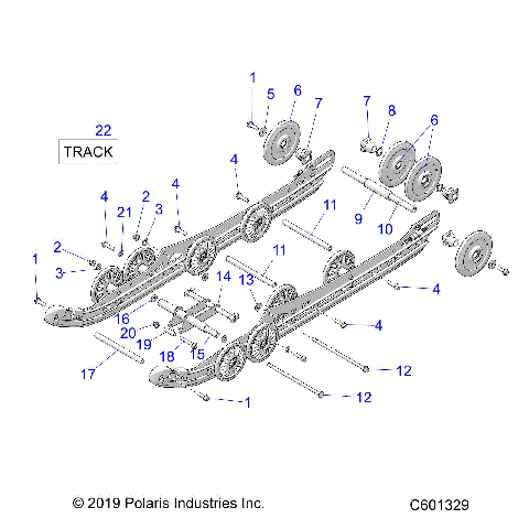 SUSPENSION, REAR and TRACK - S21DDL8RS ALL OPTIONS (600564)