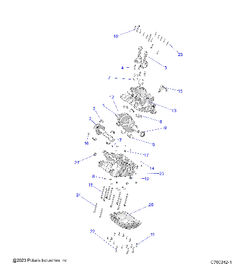 ENGINE, CRANKCASE AND CRANKSHAFT - R25RSF99AY/AL (C700342-1)