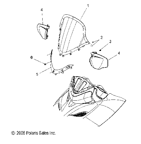 BODY, WINDSHIELD - S08PT6HS/HE (49SNOWWINDSHLD08600TRG)