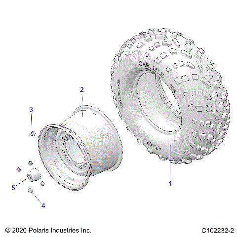 WHEELS, REAR TIRE - A26SJR57AG (C102232-2)