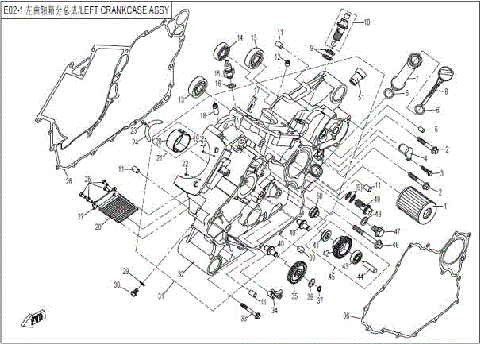 LEFT CRANKCASE ASSY.
