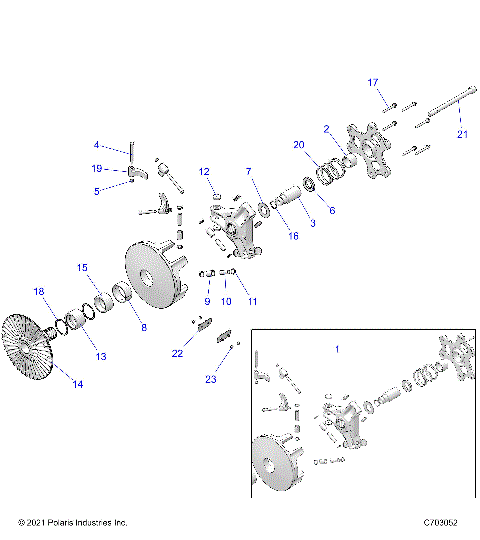 DRIVE TRAIN, PRIMARY CLUTCH - Z23R4E92A/92B (C0702876-2)