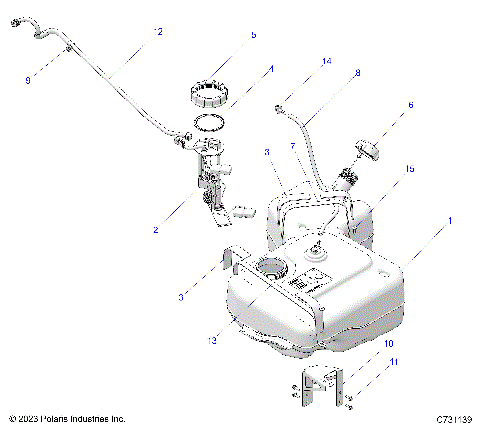 FUEL SYSTEM, TANK - R25RRS99CK/EK/C9/E9 (C731139)