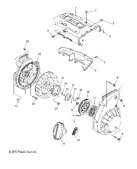 ENGINE, BLOWER HOUSING and RECOIL STARTER - S21CBU5BSL (49SNOWBLOWER14550)