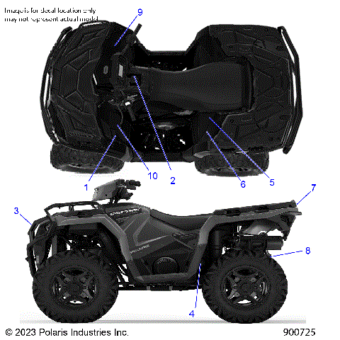 BODY, DECALS, STANDARD - A25SHY57AL/AN (900725-01)