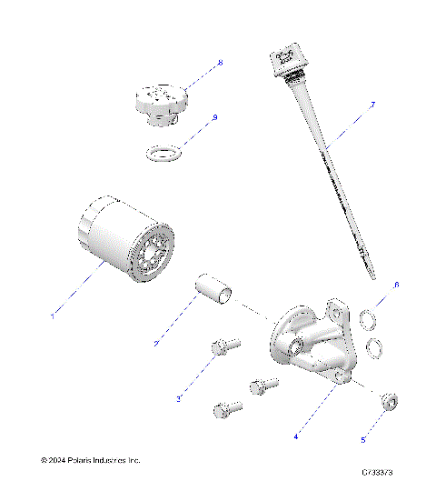 ENGINE, OIL FILTER and DIPSTICK - R25M4U57Z5/B5/Z6/B6 (C733373)