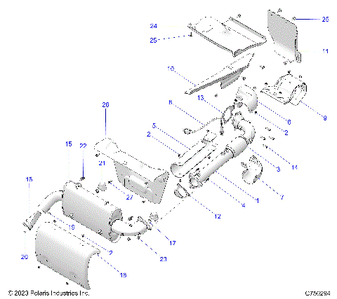 ENGINE, EXHAUST - Z25S4D92AA/AL/BA/BF/AF/BL (C750294)