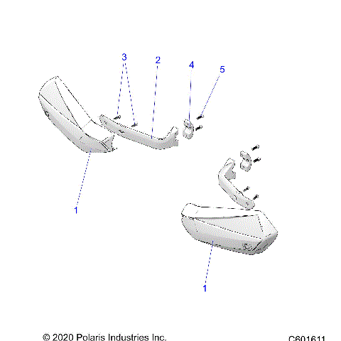 STEERING, HAND GUARDS - S21TDV8RS/8RE ALL OPTIONS (C601611)
