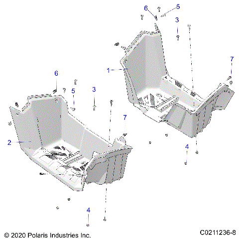 BODY, FOOTWELLS - A21SEK57AG/BG (C0211236-8)