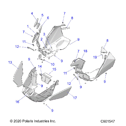 BODY, FENDERS AND NOSEPAN ASM. - S21EFK6PS/6PE ALL OPTIONS (600838)