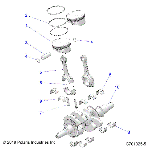 ENGINE, CRANKSHAFT and PISTON - Z25A5E87A5 (C701025-5)