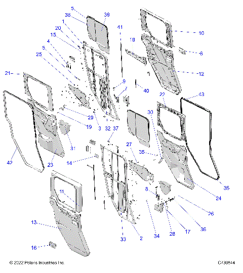 BODY, DOOR, REAR, CRANK - R23RSU99A9/AJ/AK/AX/B9/BJ/BK/BX (C730844)