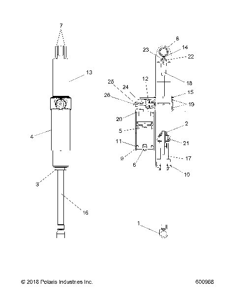 SUSPENSION, SHOCK, REAR TRACK (7044819) - S21EDE6PS ALL OPTIONS (600968)