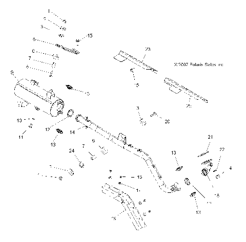 ENGINE, EXHAUST - A08DN50EA (49ATVEXHAUST08SPTRG500QD)