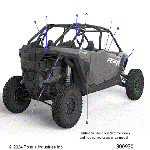 BODY, DECALS STANDARD - Z25S4B92AF/BF (900930)