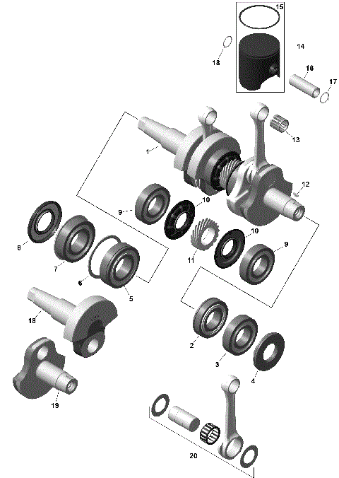 01- ROTAX - Crankshaft and Pistons