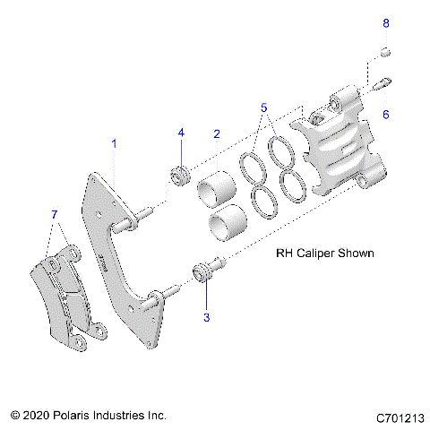 BRAKES, FRONT CALIPER - R21RSY99A9/AC/AP/AW/B9/BC/BP/BW (C701213)