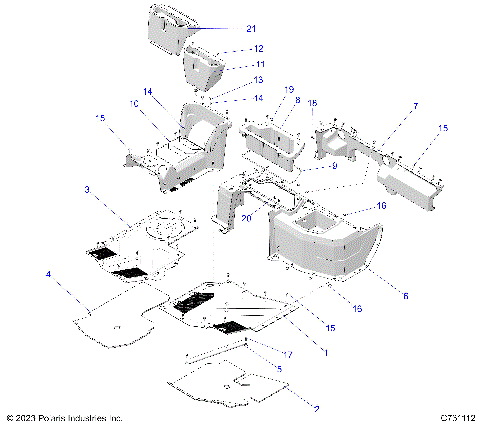 BODY, FLOOR AND CLOSEOFF, FRONT - R25X6W1RB9/BD/BM (C731112)